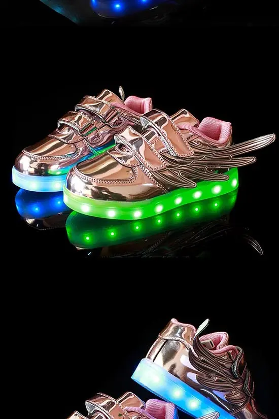 Luzes até Sapatos da Forma Jawaykids Novo Carregamento Brilhante Tênis Crianças Correndo Led Asas Luminosos Meninas Meninos Usb 14 High Quality Mamãe e Bebê