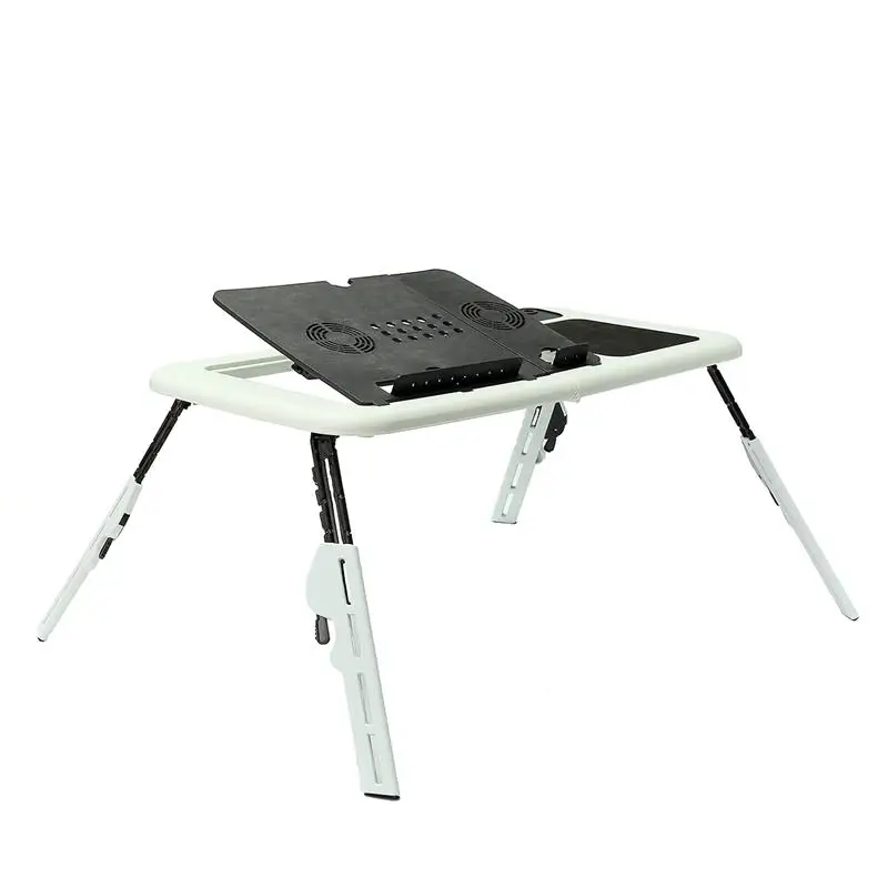 Foldable Table Laptop Lap Desk E-Table Bed With USB Cooling Fans Stand Home