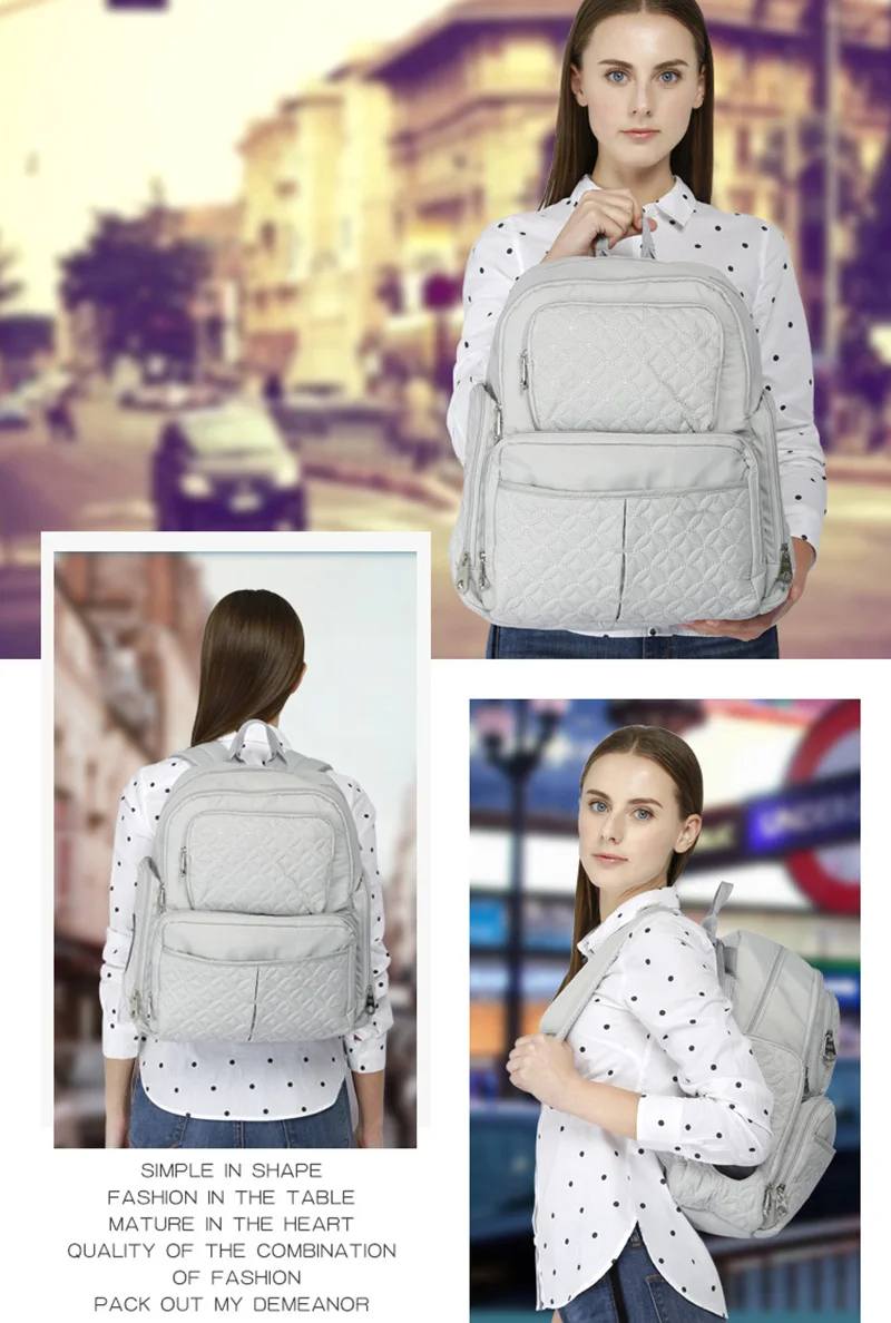 5 Pcs Baby Diaper Bag Large Capacity Baby Care Nappy Bags Multifunction Stroller Hang Tote Mummy Nylon Backpack Mochila BB6029 (16)