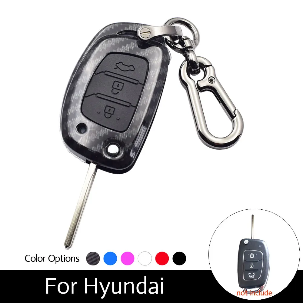 

ATOBABI Car Key Case 3 Buttons Folding Remote Fob Shell Bag Cover For Hyundai New IX35 IX25 IX45 Elantra Santa Auto Accessories