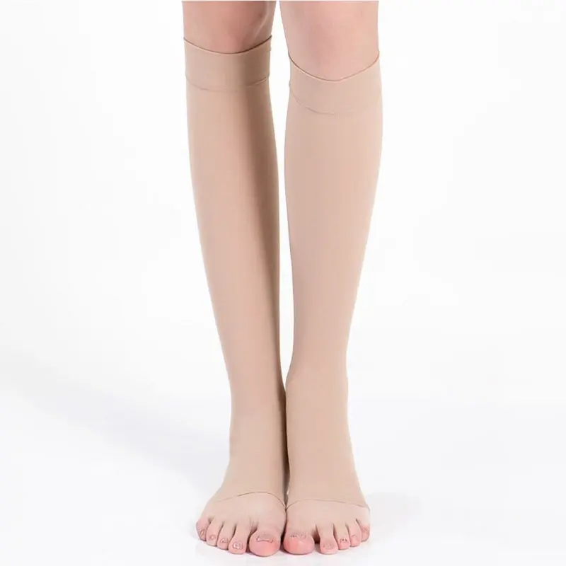 18-21 мм Hg женские носки для йоги Компрессионные гольфы с открытым носком для мужчин и женщин - Цвет: Хаки
