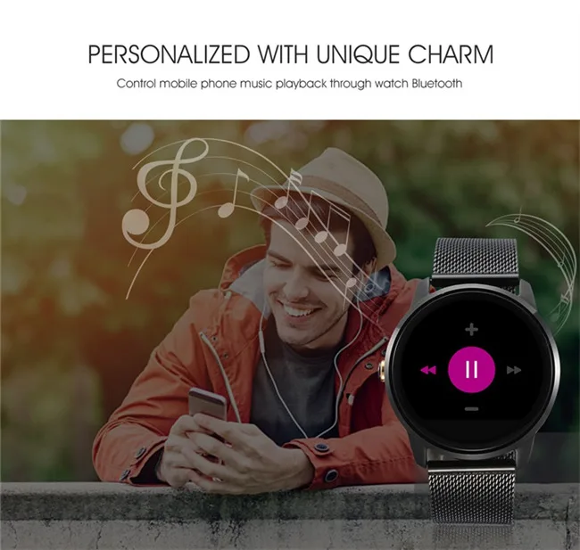 Bluetooth Montre Smart Watch 1.22 pouce IPS HD Support Daffichage Surveillance de la Fréquence Cardiaque Message Push pour IOS Android Bluetooth Montre Smart Watch 1.22 pouce IPS HD Support Daffichage Surveillance de la Fréquence Cardiaque Message Push pour IOS Android