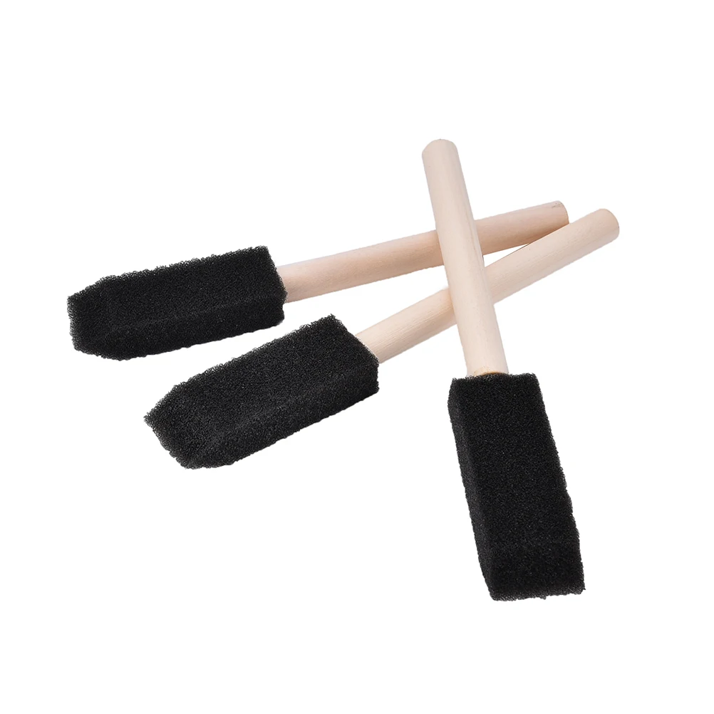 Buy 10 Pcs/lot Foam Brush Sponge Wooden Handle Brushes