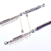 Новое поступление модная Имитация Ювелирных Изделий Коробка для стразов цепь античный серебряный цвет крест браслеты