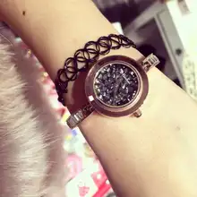 Luxurious Vogue Rhinestone Bracelet Watches Girls Stainless Metal Quartz Watch For Women Costume Watch Silver Clock Relogios OP001