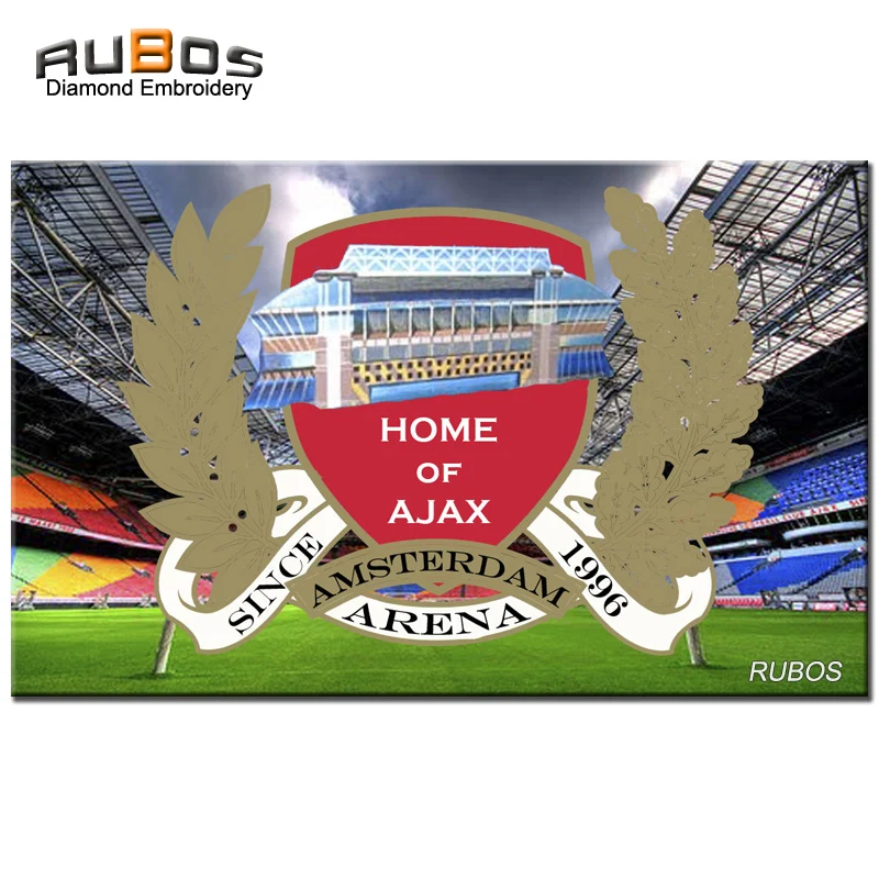 RUBOS AJAX Soccer DIY 5D Diamond Painting Netherland Team Badge Complete Square Or Round Diamond Embroidery Christmas Hobby Kids (4)