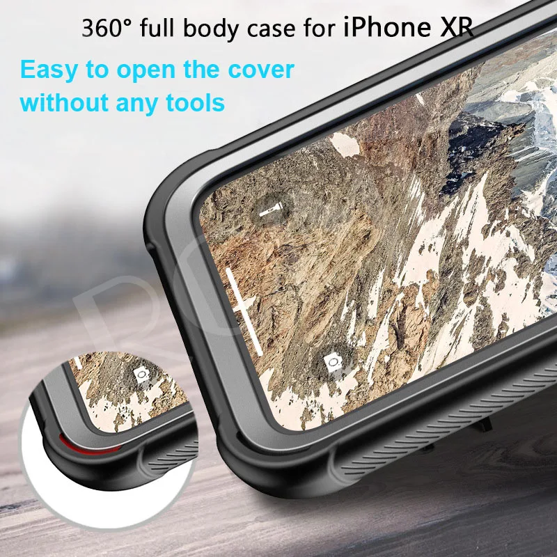 Противоударный чехол для iPhone X XS XR полный корпус Прочный Прозрачный бампер чехол для iPhone XS MAX со встроенной защитой экрана Полный Чехол