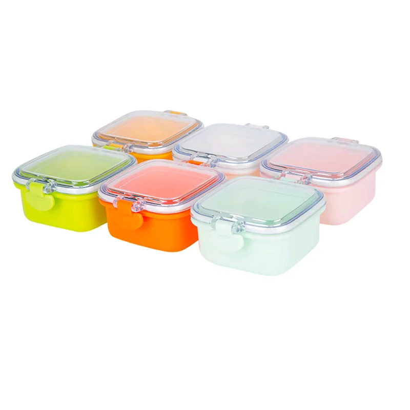 

BPA Free 6-PCS Block Baby Food Storage Freezer Containers Set Safe Kids Food Supplement Box Portable Snacks Fresh Food