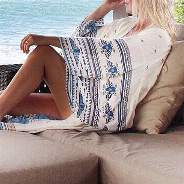 Beach Cover up Floral Romantic Swimwear Ladies Pareo Beach Cape Sun Bath Beach Wear Dress Chiffon Swimwear