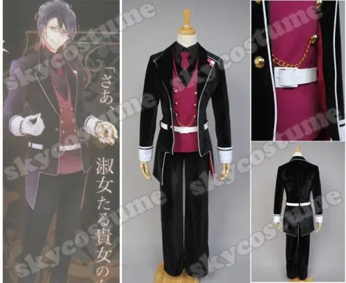 

Anime DIABOLIK LOVERS Haunted Dark Bridal Hero Sakamaki Reiji Halloween Cosplay Costume Full Set