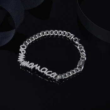 

[MeiBaPJ]Very Beautiful Letter Bracelets S925 Silver Bracelets Jewelry Fashion Personality Temperament all-match For Women