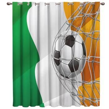 

Football Soccer Ball Sport Flag 3D Window Curtains for Living Room Bedroom Kitchen Cortinas Para Sala De Estar Polyester