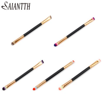 

SAIANTTH black gold double head makeup brushes concealer brush eyebrow brush kit portable cosmetic beauty tool maquiagem 5 color