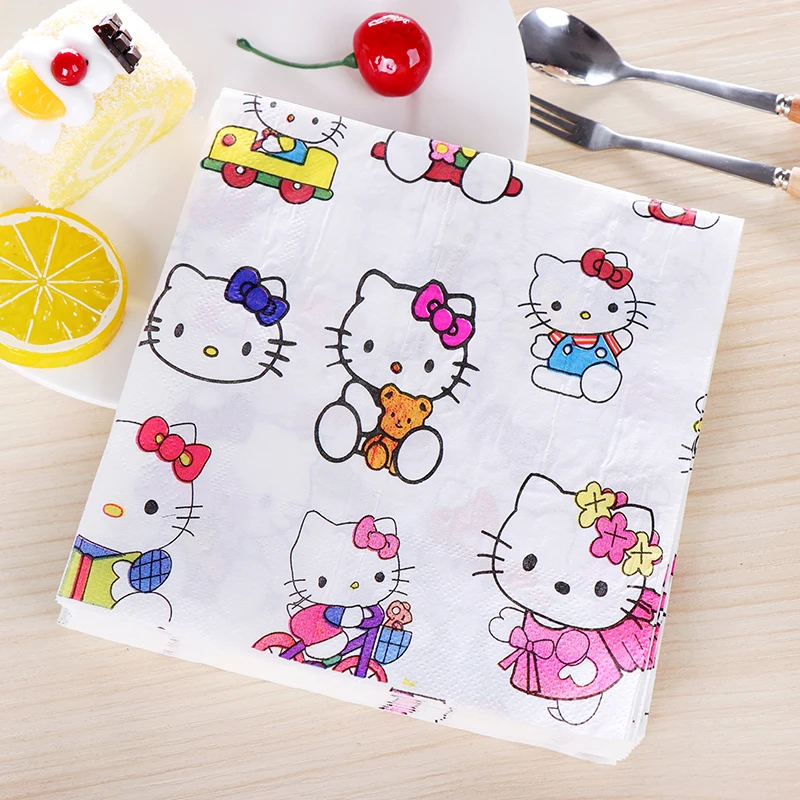 Новые милые hello kitty бумага для кошки салфетки кафе вечерние салфеток украшение в