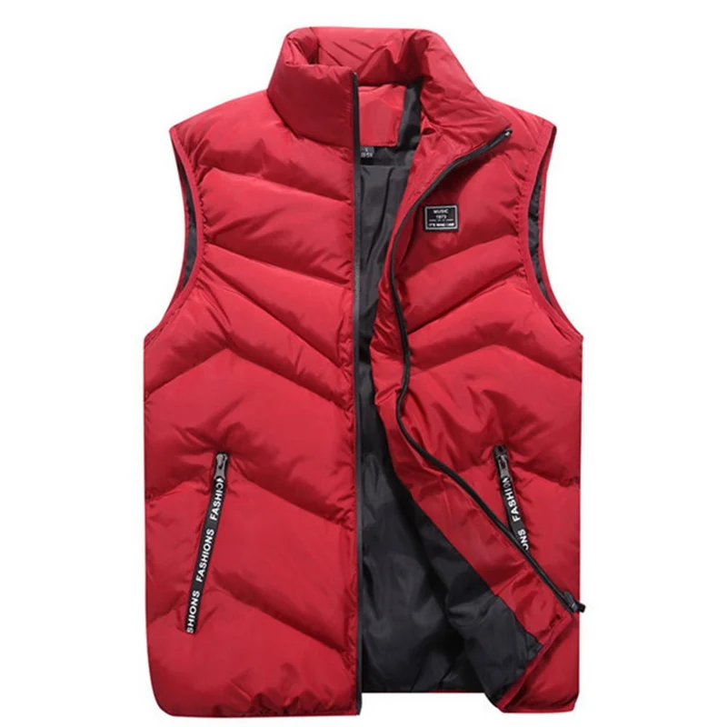 2019 Men's Spring/Winter Vest Men Sleeveless Jackets Male Waistcoat Man Padded/Down Vests Outerwear Mens Warm Vest Coat BM257