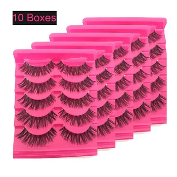 

10 Boxes Women Fashion Soft Natural Long Cross Fake Eye Lashes Handmade False Eyelashes Extension Beauty Makeup Tools Maquiagem