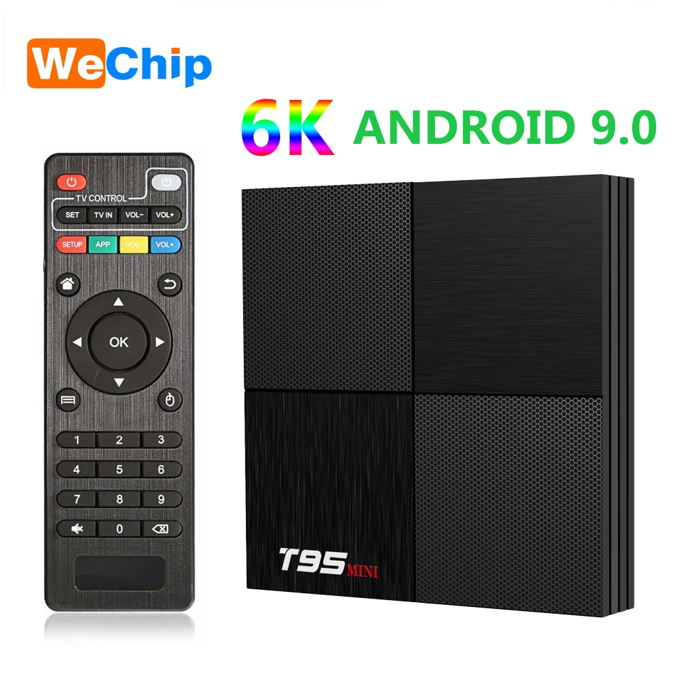  Wechip 6K T95 Mini Android 9.0 Smart TV Box Allwinner H6 Support 2.4GHz WiFi 2GB 16GB Quad Core Set