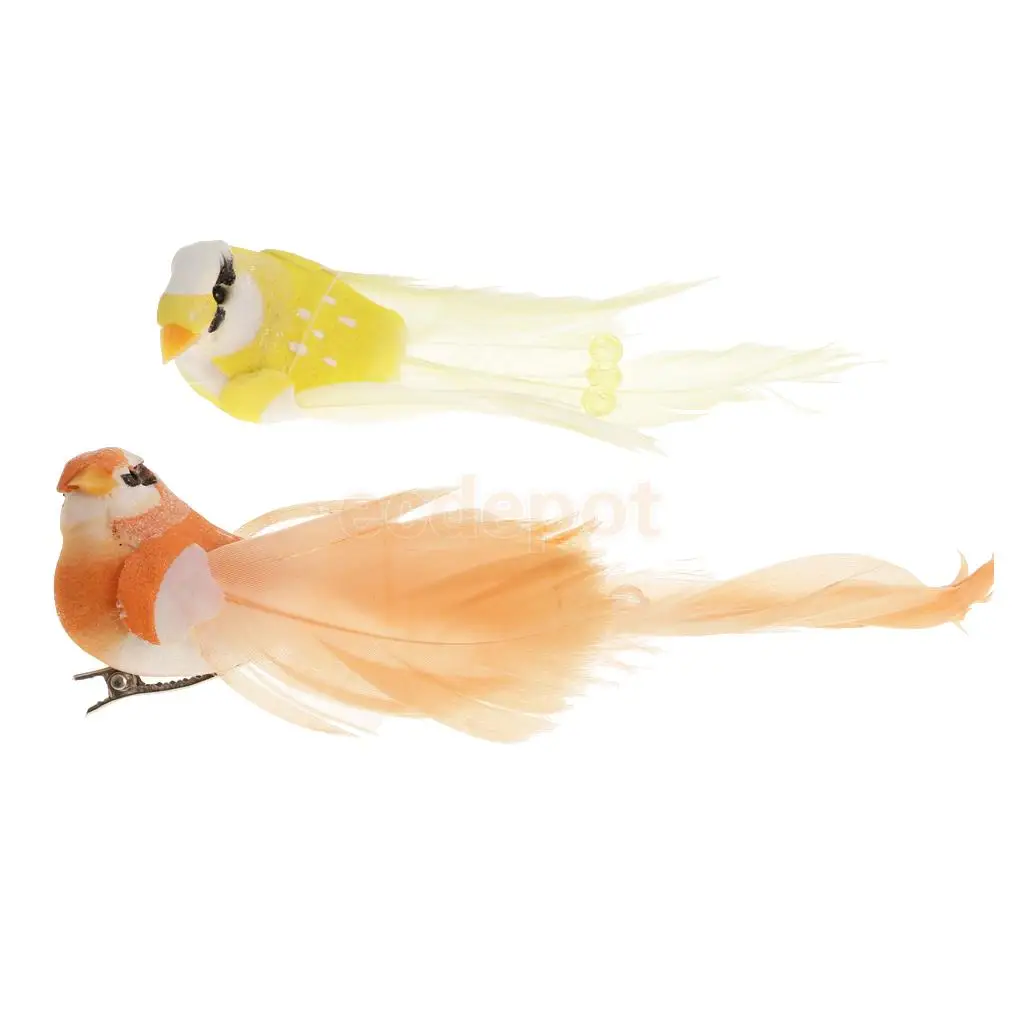 2pcs Artificial Birds Feather Foam Simulation Birds Home Decor