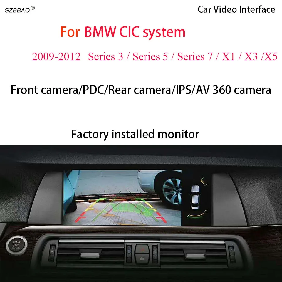 

Keep OEM Style Support Knob Control Parking Aid Line Obstacle Mark Rear Camera Box for BMW 09-12 Series 3/5/7/x1/x3/x5
