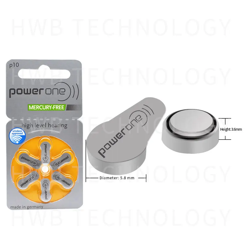 30 шт./лот(5 шт. в упаковке) PowerOne PR70 P10 A10 S10 цинковый Аккумулятор для слухового аппарата