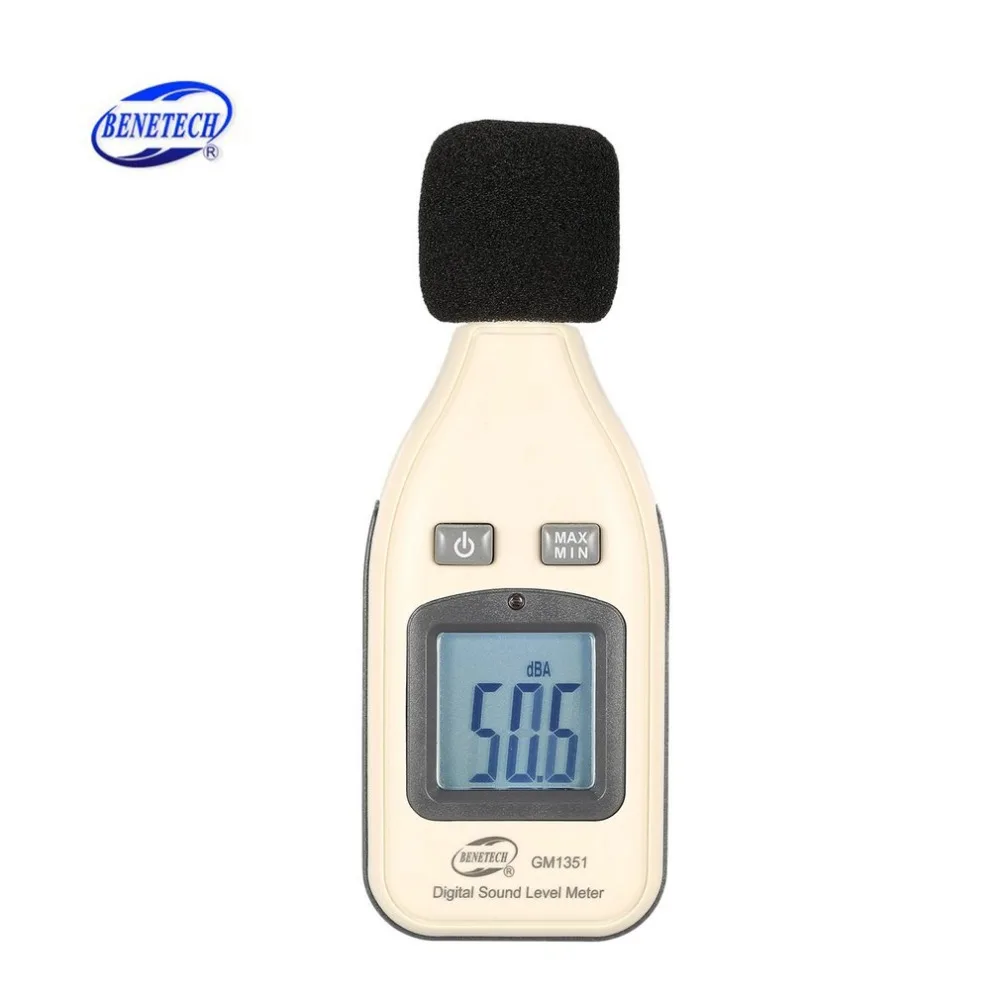 

BENETECH GM1351 30-130dB Digital Sound Level Meter Noise Audio Volume Monitoring Test dB Decibels Detector with LCD Backlight