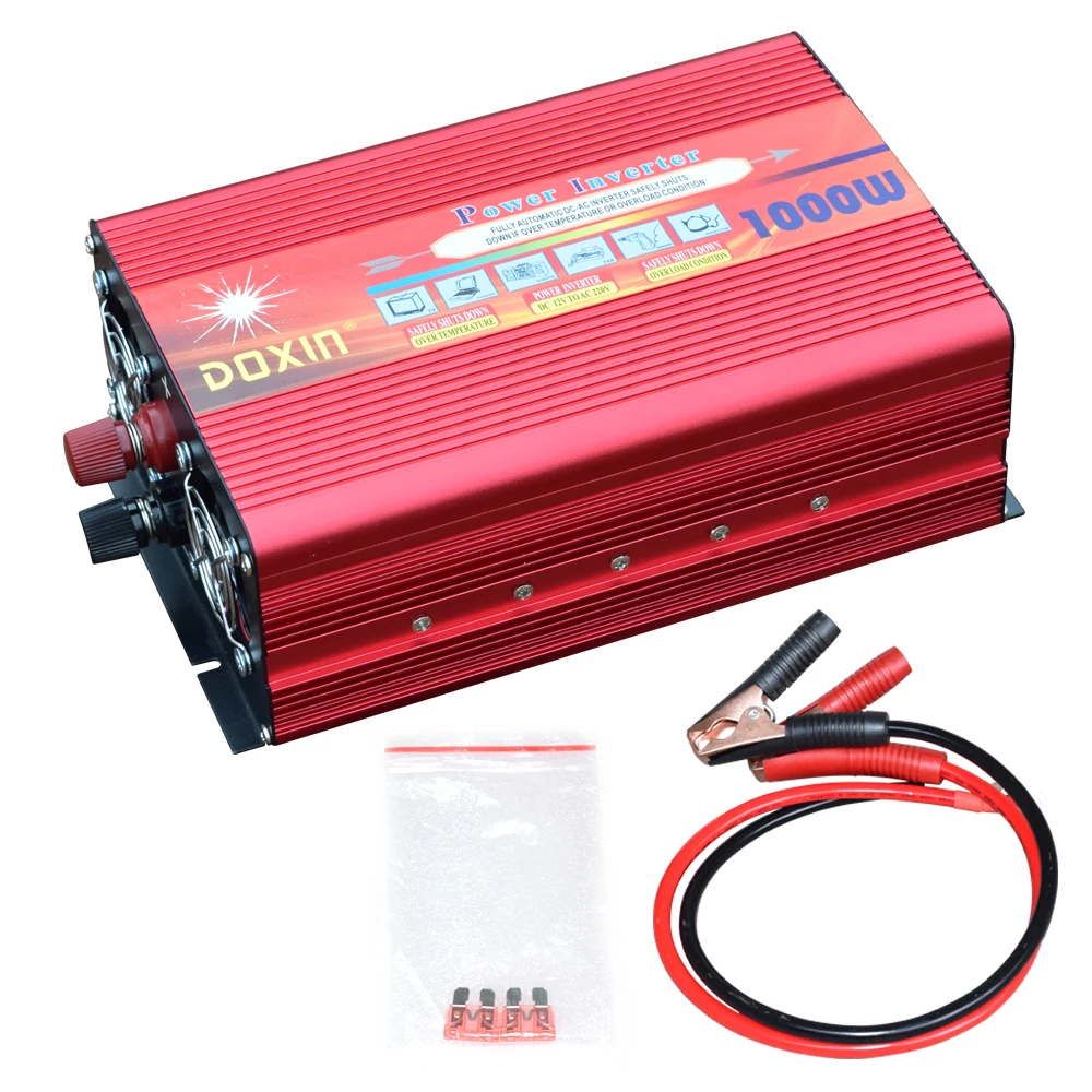 

1000W Watt DC 12V to AC 220V Portable Car Power Inverter Charger Converter Adapter DC 24 to AC 110V solar inverter 1000w
