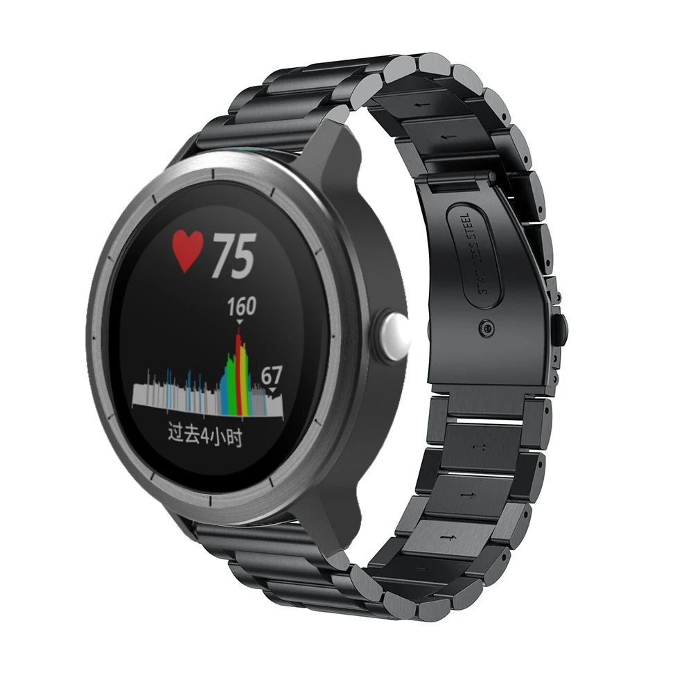 20 мм ремешок из нержавеющей стали для Garmin Vivoactive 3/samsung gear Sport S2 Galaxy 42 мм Active 2 ремешок для часов металлический браслет