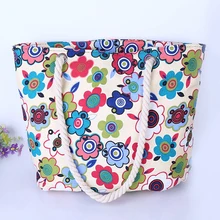 4 шт./лот, новинка, повседневная женская сумка на молнии, сумка для покупок, большая сумка-тоут, женские сумки, Дамская с цветочным принтом, на одно плечо, пляжная сумка