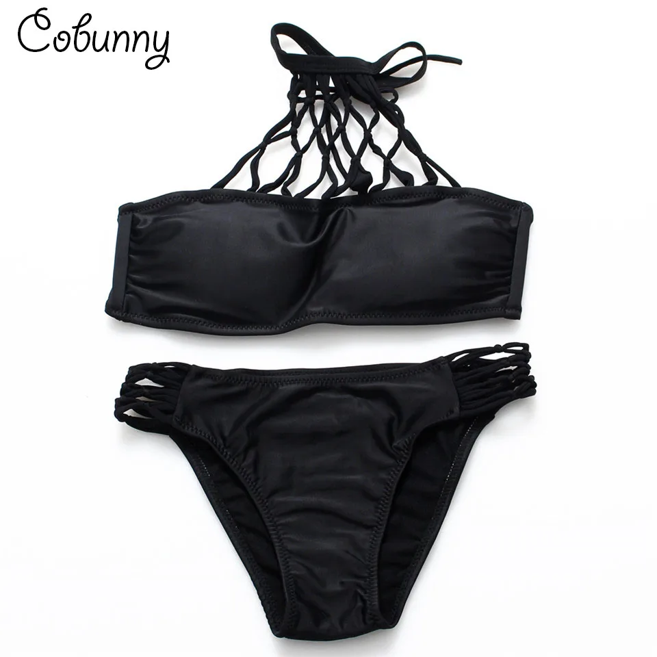 

COBUNNY 2017 New Bikini Bandeau Push Up Padding Beach Women Swimwear Women Strapless Padded maillot de bain femmes 20