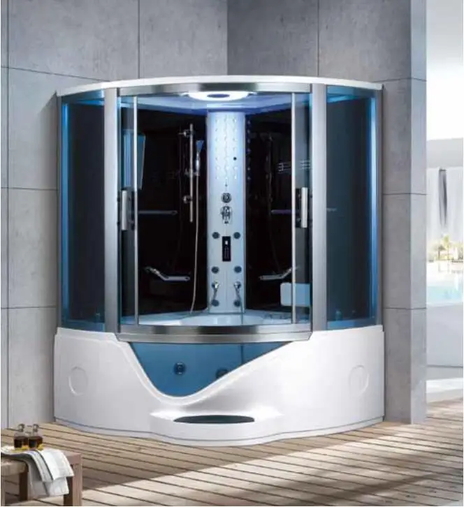 

1500X1500X2250mm Double Person Bathroom Steam Shower Enclosure Mult-Functional Computer Control Wet Sauna Room 7028