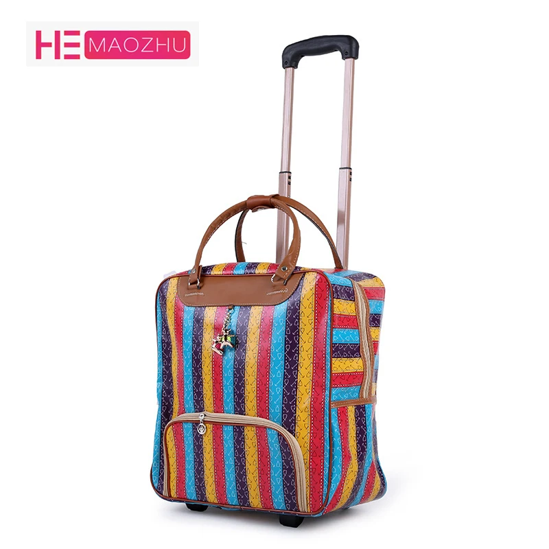 

New Hot Fashion Women Trolley Luggage Rolling Suitcase Brand Casual Stripes Rolling Case Travel Bag on Wheels Luggage Suitcase