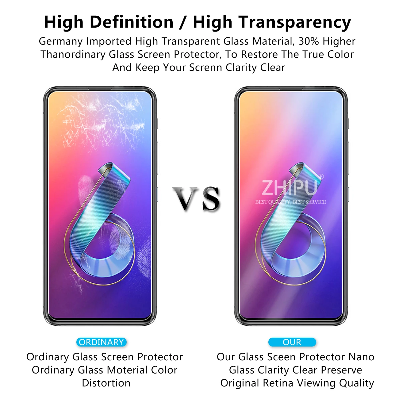 2 шт закаленное стекло для Asus Zenfone 6 ZS630KL защита экрана 2.5D 9H закаленное стекло для Asus Zenfone 6z защитная пленка
