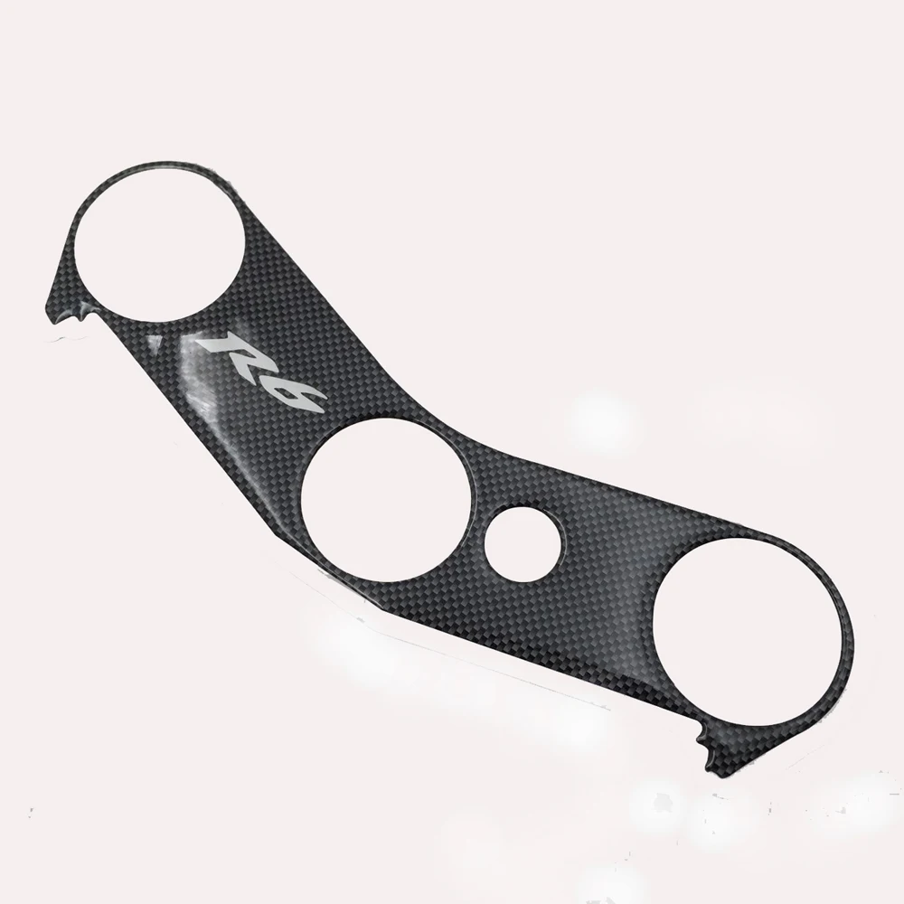 

Motorcycle Top Triple Clamp Yoke R6 Sticker Central Console Carbon Fiber Pattern Case for YAMAHA YZF600 R6 2006 2007