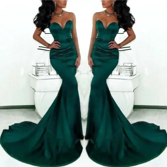 Unique Design Dark Green Mermaid Prom Dresses Long Train Flattered Fitted Formal Women Dresses Elegant Eve Dresses Wear Wedding Guest Dress Summerdresses Sho Aliexpress