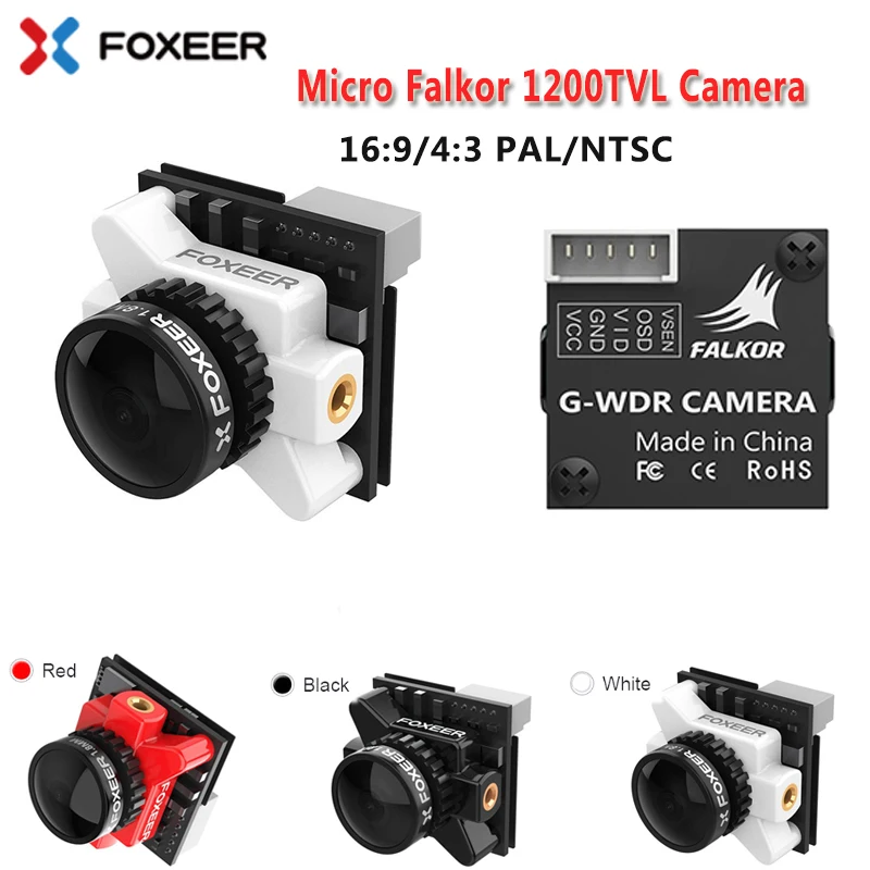 

New Foxeer Falkor Micro 1200TVL FPV Camera 1.8mm Lens GWDR OSD All-weather Camera Support Remote Controller for RC Model