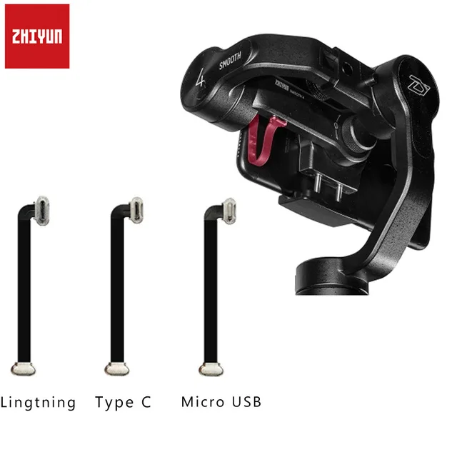 

75mm Zhiyun Smooth 4 Charging Cable Type C Micro-USB for Lightning cable for iphone xs huawei xiaom Feiyutech Vimble 2 Gimbal