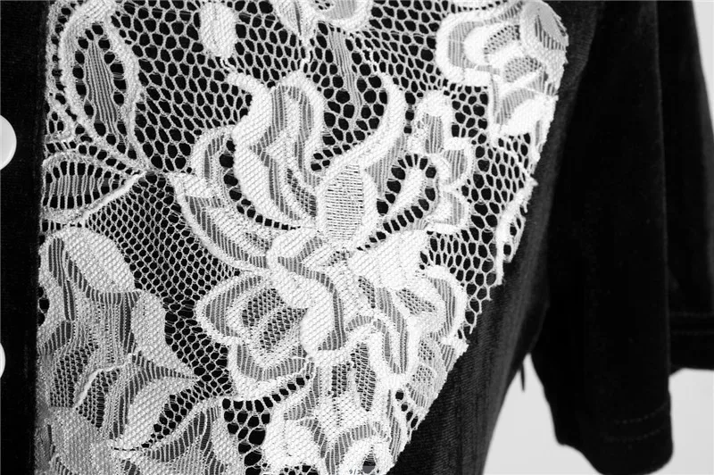Готическое бархатное платье, черное, для женщин, Kawaii, с бантом, кружевное, в готическом стиле, с вышивкой пентаграммы, свободное, для девочек, Лолита, мини-платье