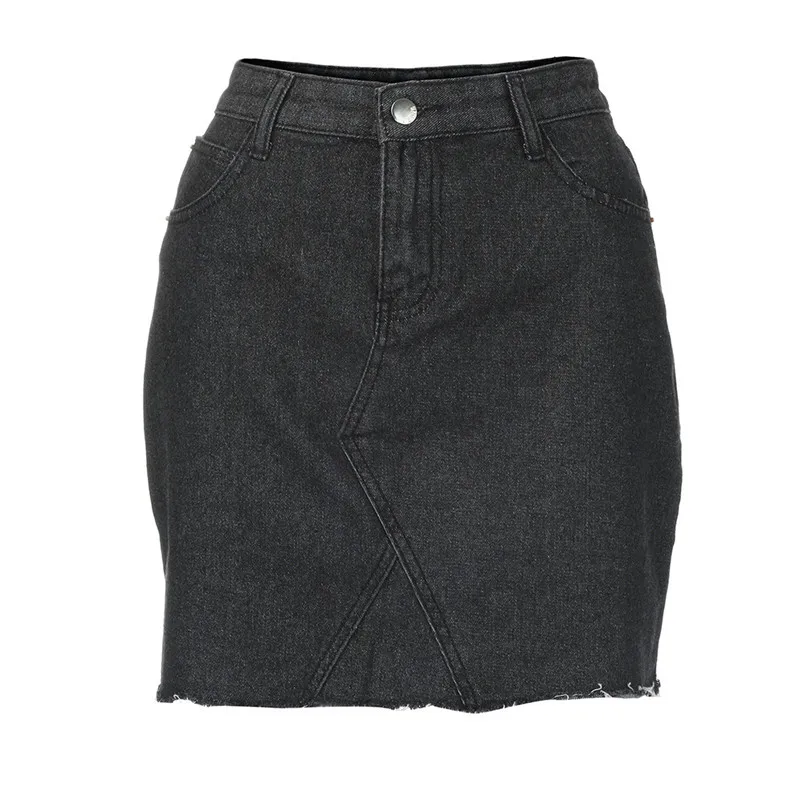 HOT sell Fashion 2018 Summer style Skirt Women's Bodycon Short Jean sexy Skirt Cotton A-Line Denim Distressed Femme Saia A06#N (8)