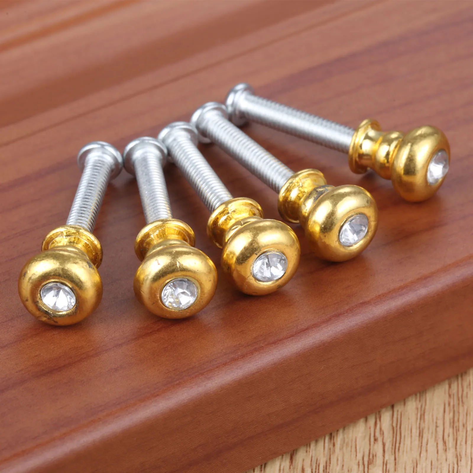 5Pcs Furniture Cupboard Handles With Rhinestone Drawer Pull Knob Cabinet Dresser Handle Antique Box Drawer Door Pull Handle