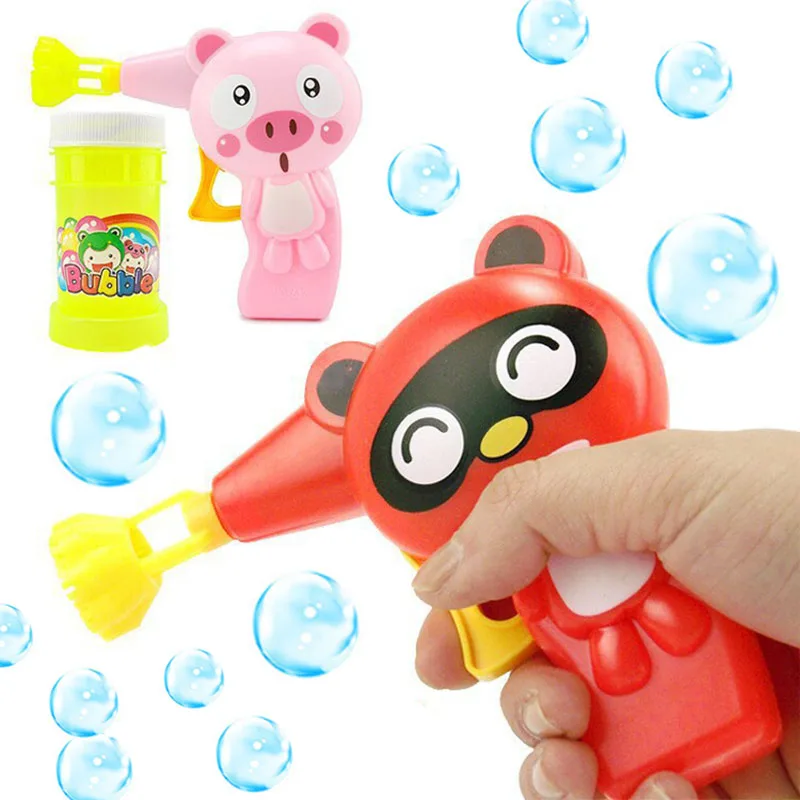 

Children Blowing Bubbles Toy Animal Manual Bubble Gun Cute Cartoon Water Kid Outdoor Toys Gun blower Colors Random