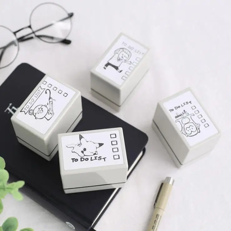 

4pcs/set TO DO List Series Stationery Notebook Planner Accessories Plan Stamp School Cute Kawaii DIY Tool Daily Tracker Seal