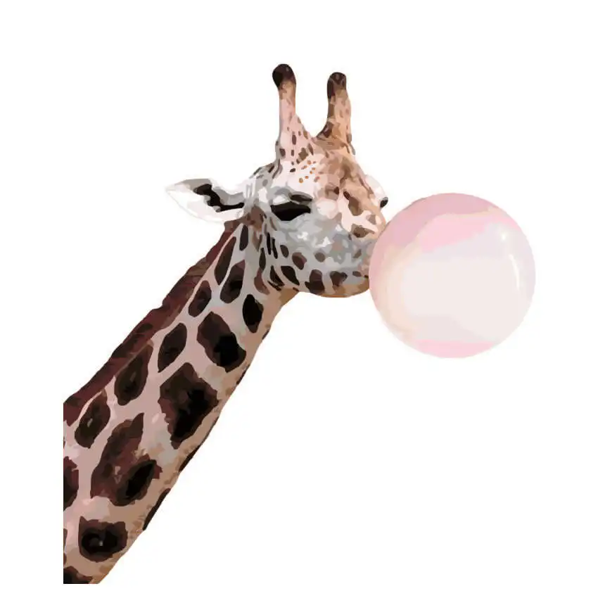 

Painting By Numbers Animal,Nordic Decor,Paintings For Living Room Wall,Bubble Giraffe Paintings Numbers