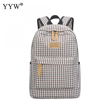 

Wholesale Plaid Unisex Backpack 2018 Large Capacity School Backpacks for Children High Quality Canvas Travel Backpack for Women
