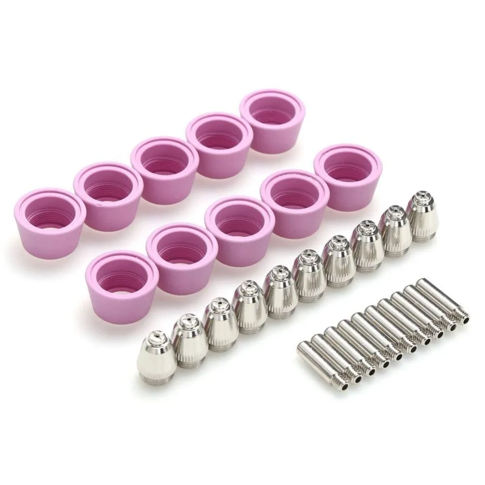 30PCS AG60 SG55 CUT60 LGK60 Electrode Plasma Cutter Torch Consumables Nozzle CUT 60 for AG60/SG55 Pilot Arc Welding Torch Tools