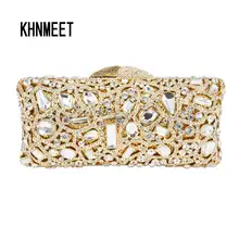 Золотой Серый Алмаз сумочка люкс кристалл вечернее Клатчи сумка с цепочкой банкетный мешок праздник коктейль ужин мешок Sc039