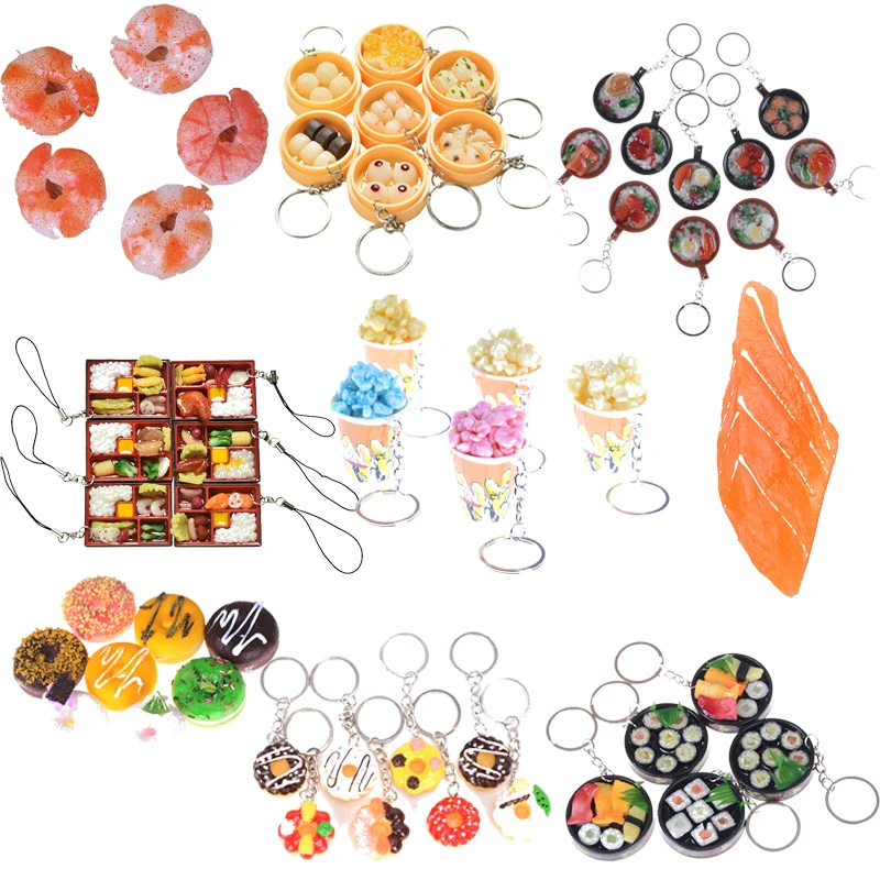 

Creative 1:12 Dollhouse Shrimp Miniature Food fruit vegetable Hamburger DIY Cake Keyring Toys Home Landscape World Ornament