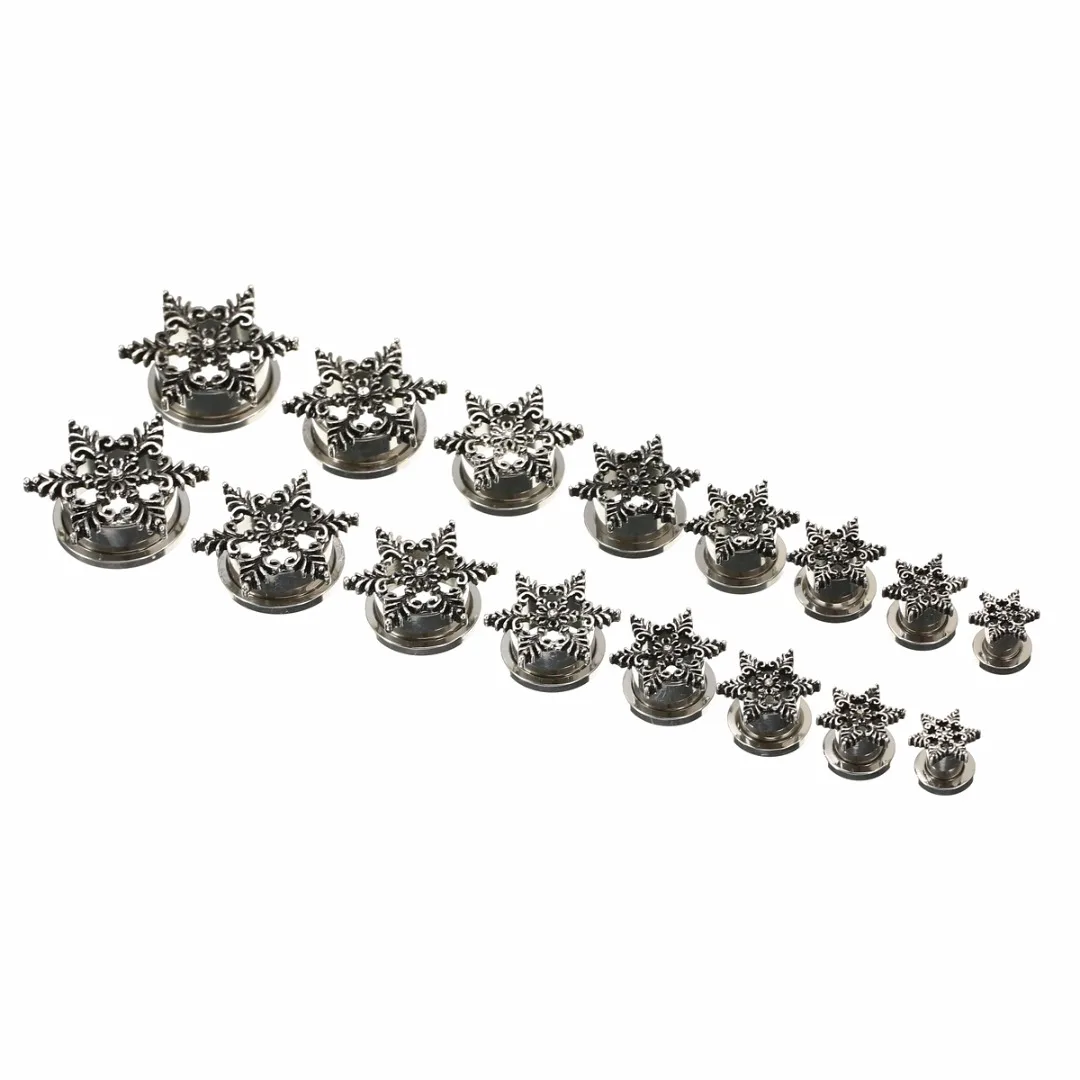 1 Pair Stainless Steel Ear Plug Shellhard Snowflake Ear Gauges Screw Back Flesh Tunnel Expander 8-20mm For Women Jewelry