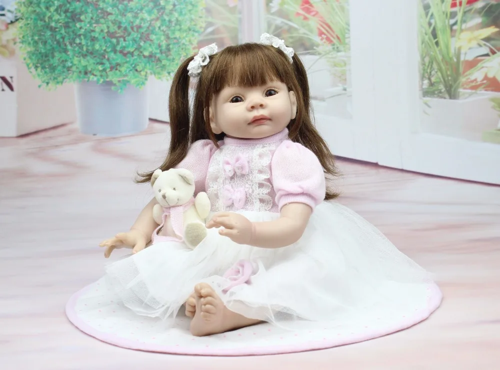 

free shipping wholesale 22inch lifelike reborn toddler girl doll toys and gifts for girls