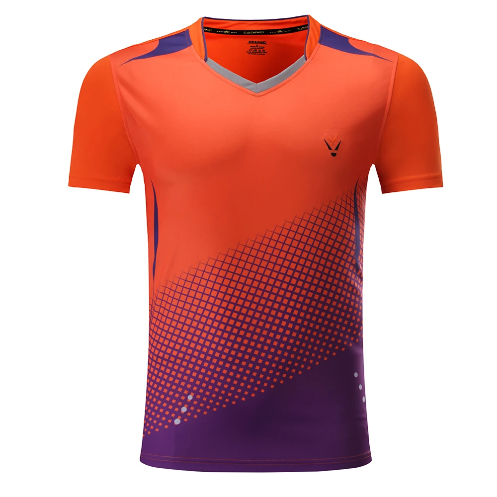 Быстросохнущий бадминтон с бесплатной печатью, Спортивная рубашка, теннисная рубашка для мужчин/женщин, теннисные майки, настольная теннисная футболка 3860AB