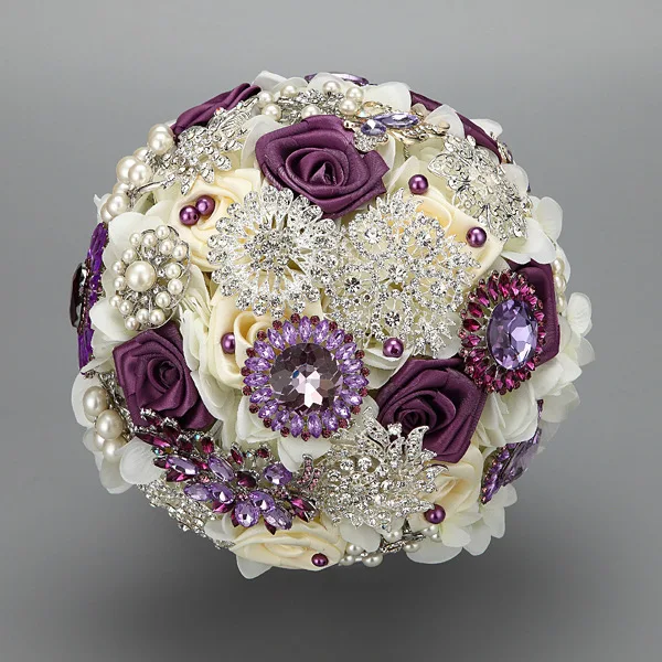 Fashion Wedding Bride Bouquet Crystal Silk DIY wedding Flowers Party Decoration